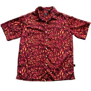 Mens vintage flame button up Prada style